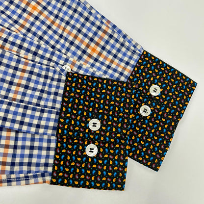 ETRO エトロ ブルー ペイズリーカラー チェック柄 ロングスリーブ ボタンシャツ トップス