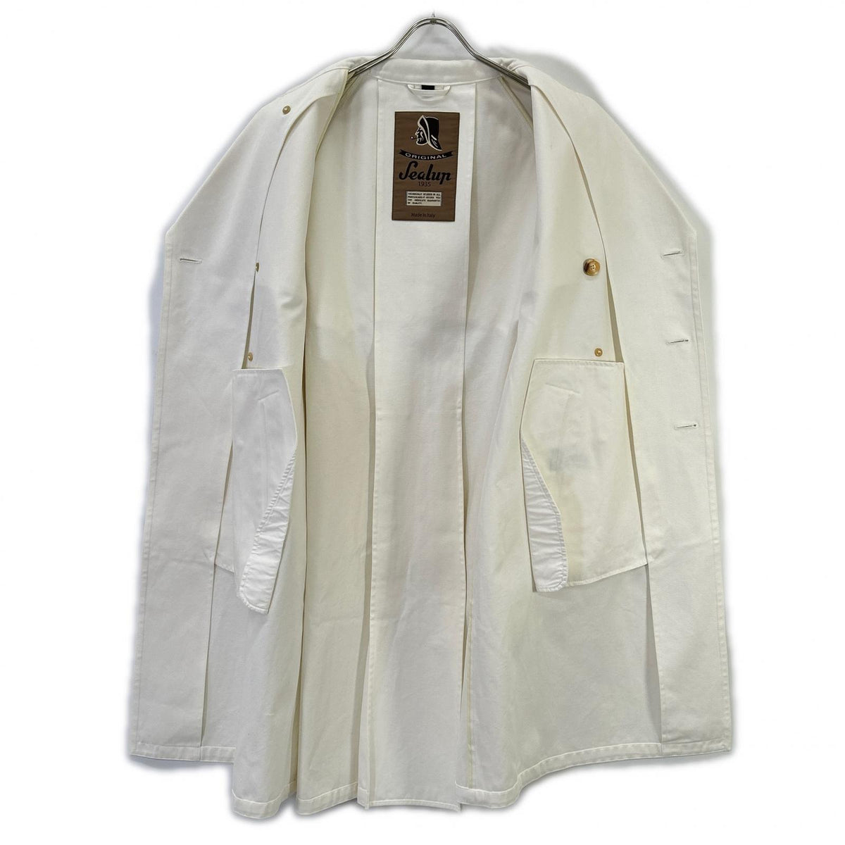 Sealup シーラップ 11414/96191 White 100% Cotton Trench Coat Coat