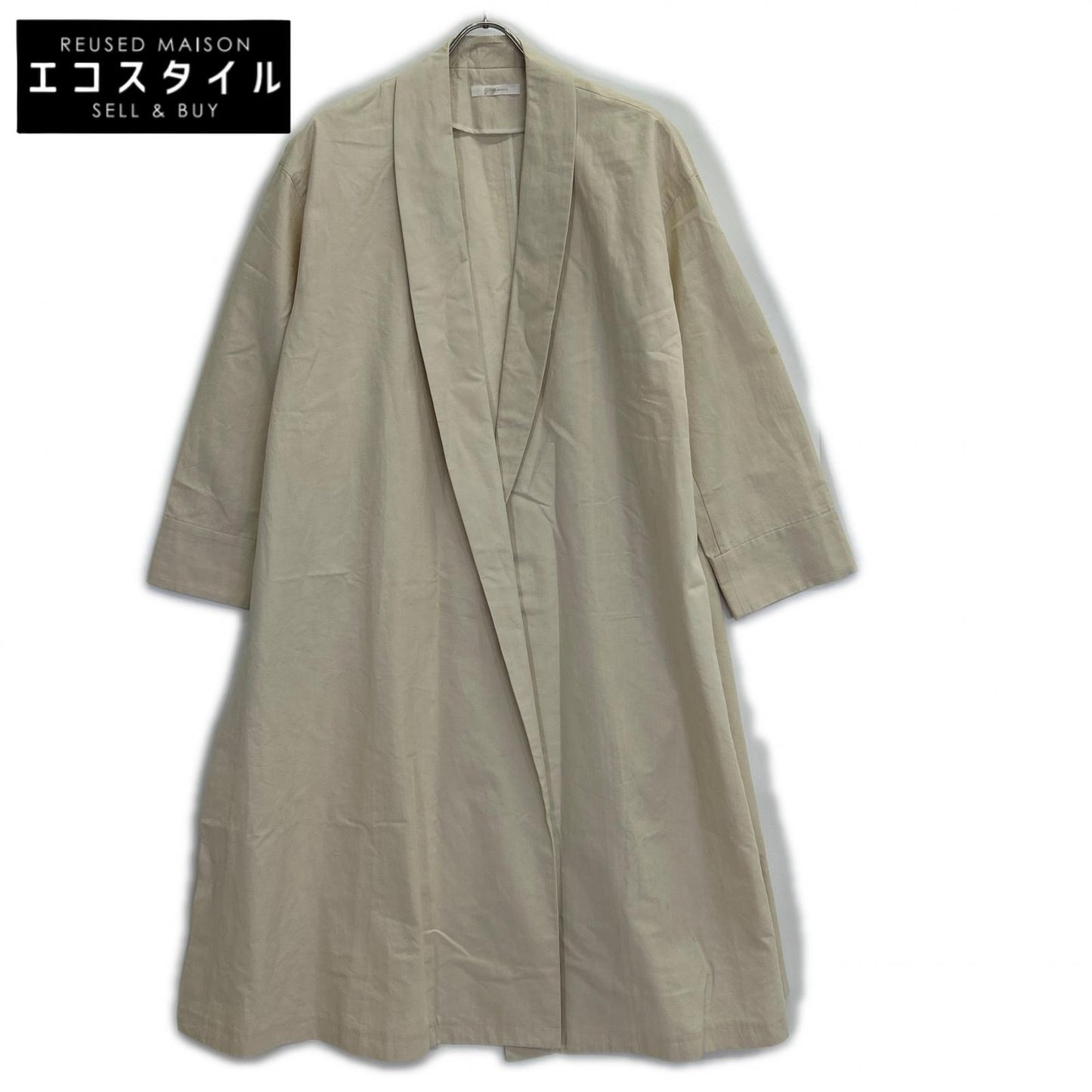 Plage プラージュ ベージュ ショールカラー ボタンレスオーバーコート コート