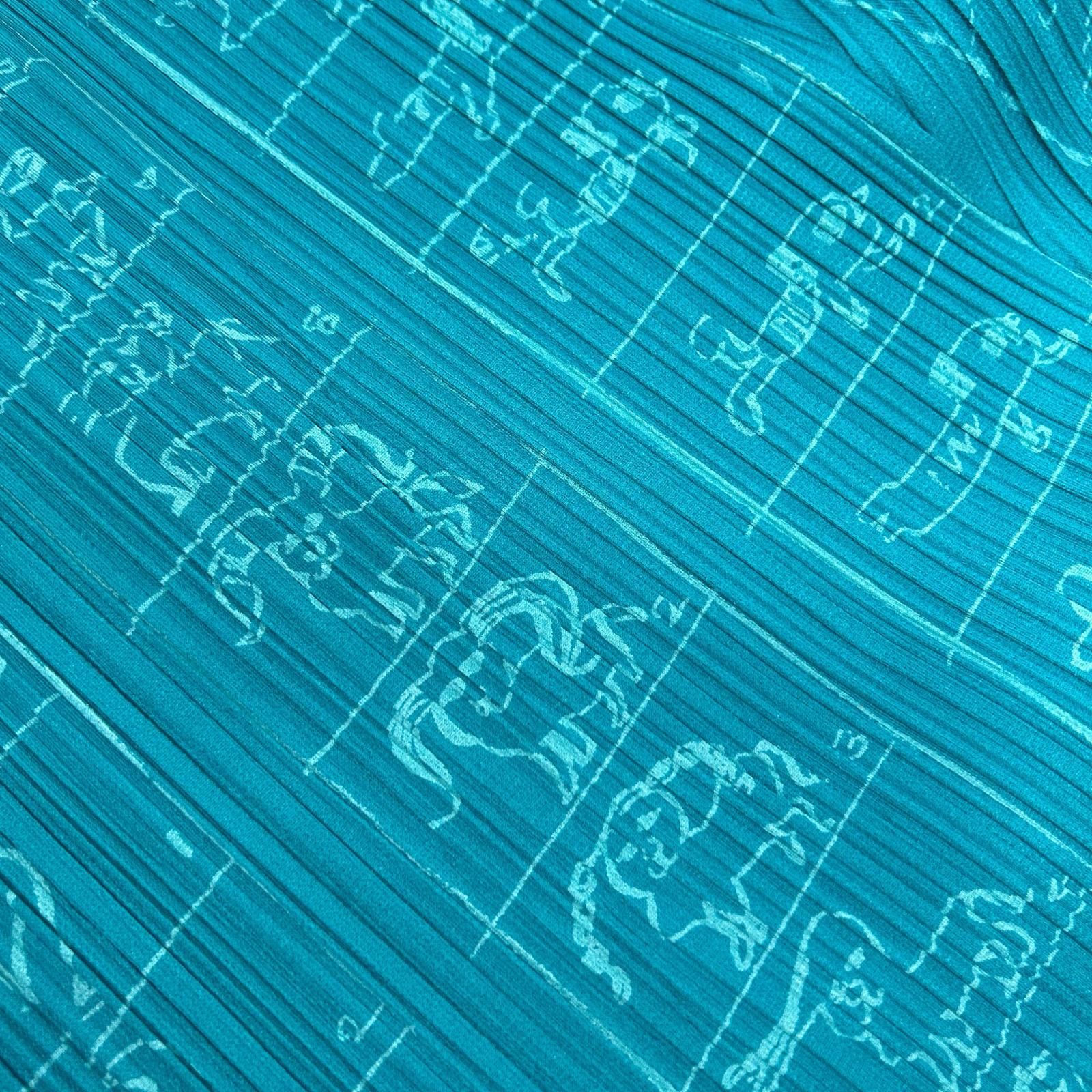 PLEATS PLEASE プリーツプリーズ PP71-JG714 ライトブルー コミックイラストロングスカート スカート