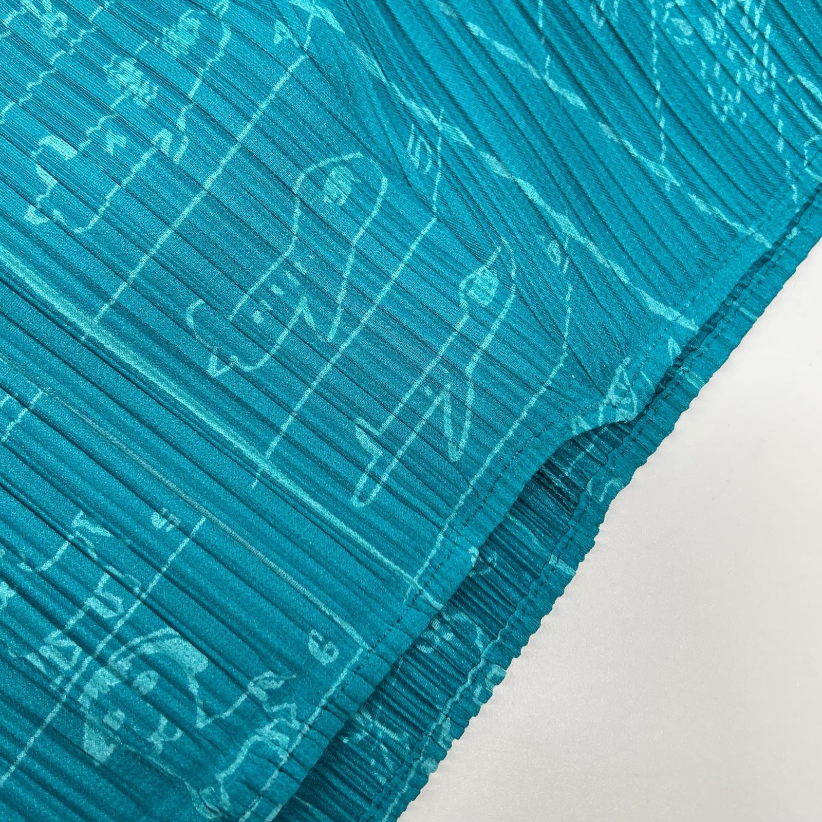 PLEATS PLEASE プリーツプリーズ PP71-JG714 ライトブルー コミックイラストロングスカート スカート