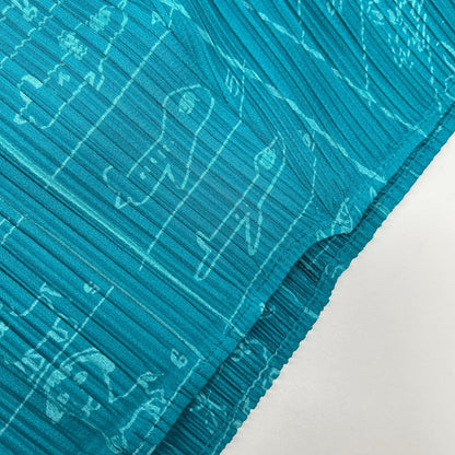 PLEATS PLEASE プリーツプリーズ PP71-JG714 ライトブルー コミックイラストロングスカート スカート