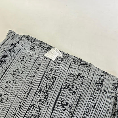 PLEATS PLEASE プリーツプリーズ PP71-JG714 グレー コミックイラストロングスカート スカート