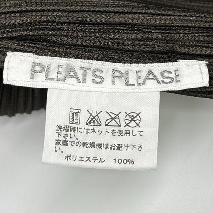 PLEATS PLEASE プリーツプリーズ PP43-JD422 ブラウン ラインデザインショールカラージャケット ジャケット