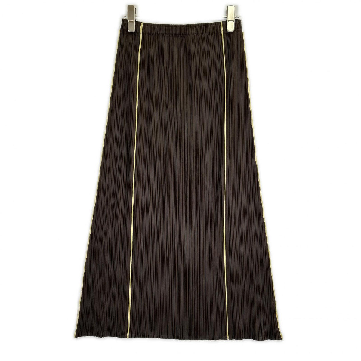PLEATS PLEASE プリーツプリーズ PP43-JG424 ブラウン ラインデザインロングスカート スカート