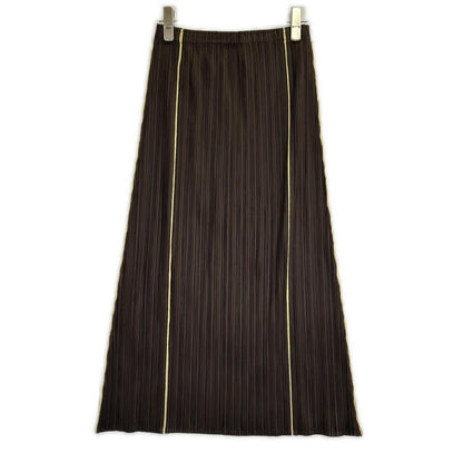 PLEATS PLEASE プリーツプリーズ PP43-JG424 ブラウン ラインデザインロングスカート スカート