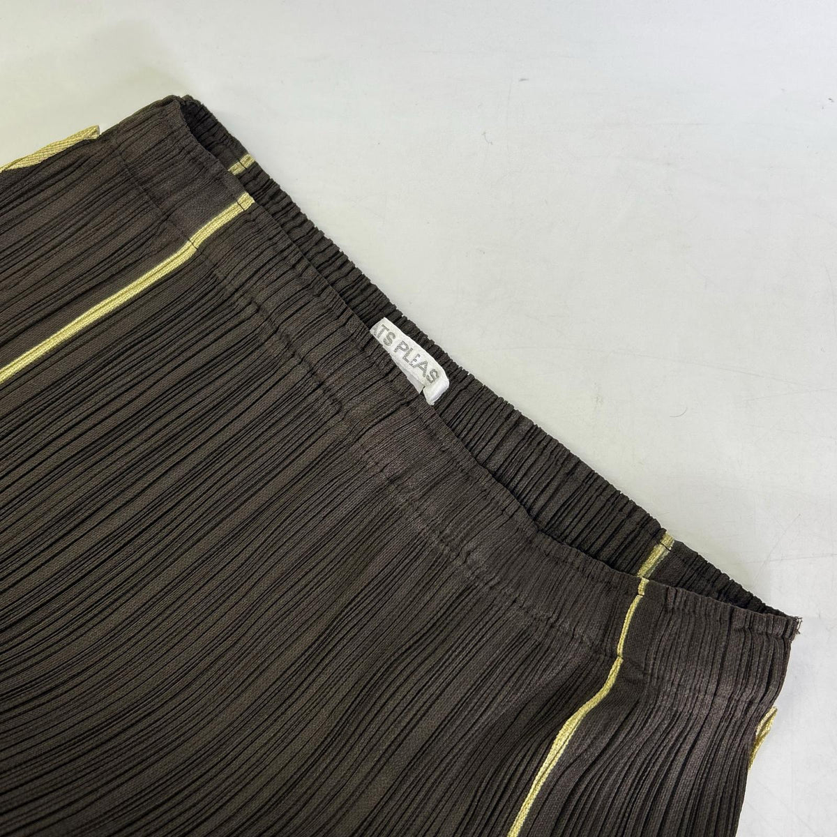 PLEATS PLEASE プリーツプリーズ PP43-JG424 ブラウン ラインデザインロングスカート スカート
