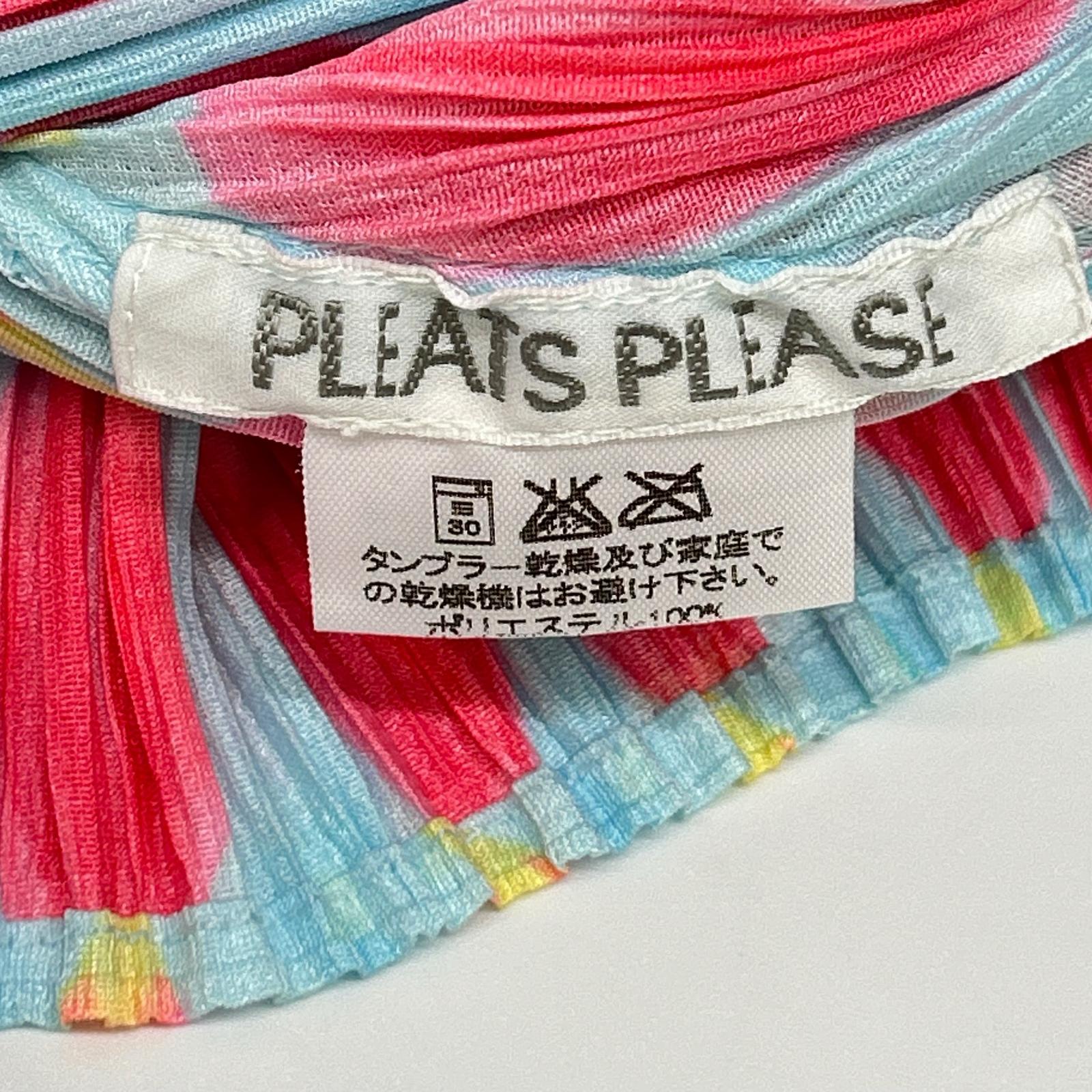 PLEATS PLEASE プリーツプリーズ PP06-JH222 ライトブルー×ピンク 花びら柄ノースリーブワンピース ワンピース