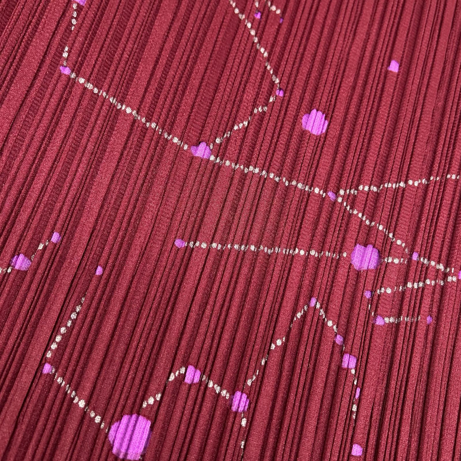 PLEATS PLEASE プリーツプリーズ PP61-JK522 ボルドー×パープル 星座カッティングモックネック長袖カットソー トップス