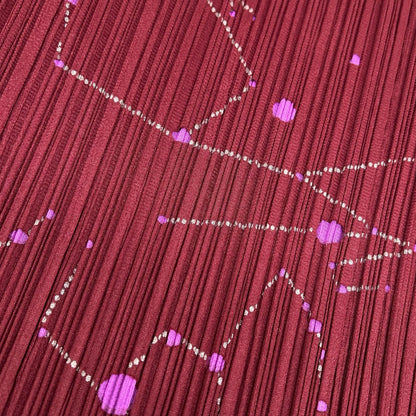 PLEATS PLEASE プリーツプリーズ PP61-JK522 ボルドー×パープル 星座カッティングモックネック長袖カットソー トップス