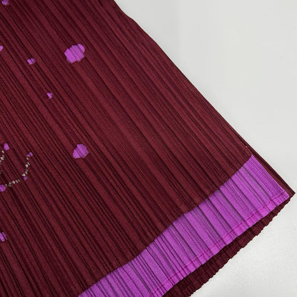 PLEATS PLEASE プリーツプリーズ PP61-JK522 ボルドー×パープル 星座カッティングモックネック長袖カットソー トップス