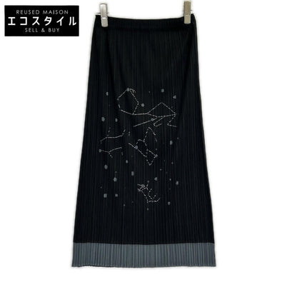PLEATS PLEASE プリーツプリーズ PP61-JG523 ブラック 星座カッティングレイヤードロングスカート スカート