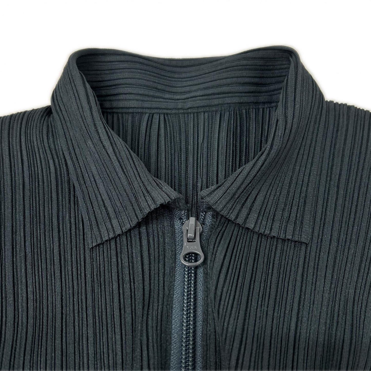 PLEATS PLEASE [excellent condition] PP82-JA360 pleated front-zip long dress