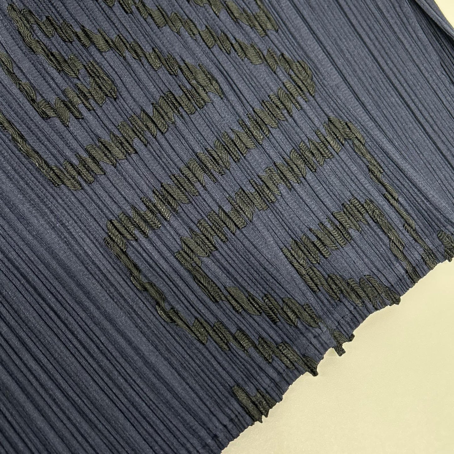 PLEATS PLEASE プリーツプリーズ PP41-JH744 ネイビー 幾何学模様ノースリーブワンピース ワンピース
