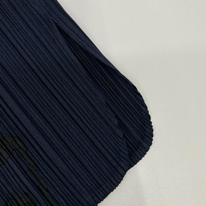 PLEATS PLEASE プリーツプリーズ PP41-JH744 ネイビー 幾何学模様ノースリーブワンピース ワンピース