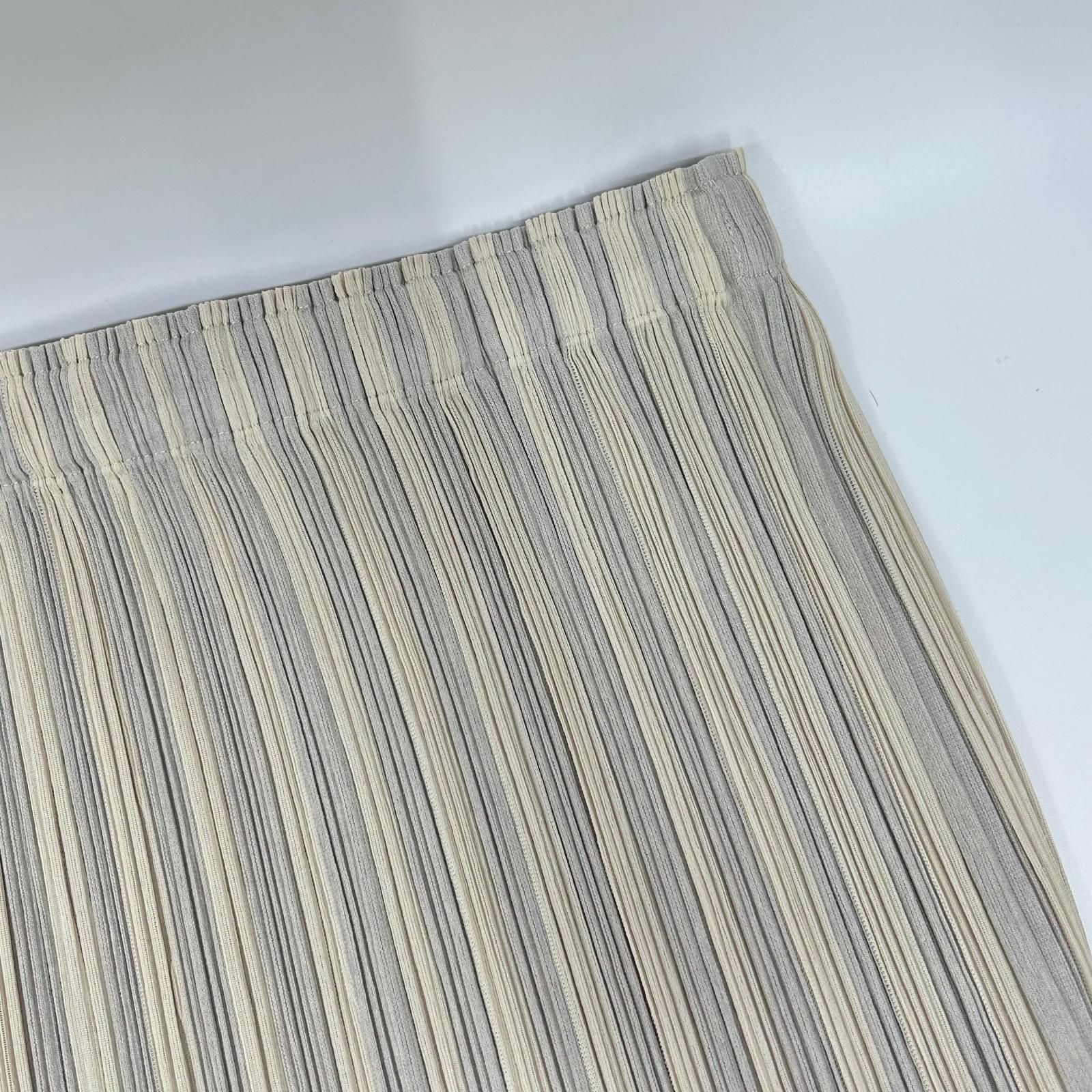 PLEATS PLEASE プリーツプリーズ PP71-JG644 アイボリー×ライトグレー ストライプロングスカート スカート