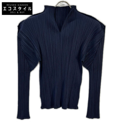 PLEATS PLEASE プリーツプリーズ PP33-JK202 ダークネイビー Vネックモックネック変形長袖カットソー トップス