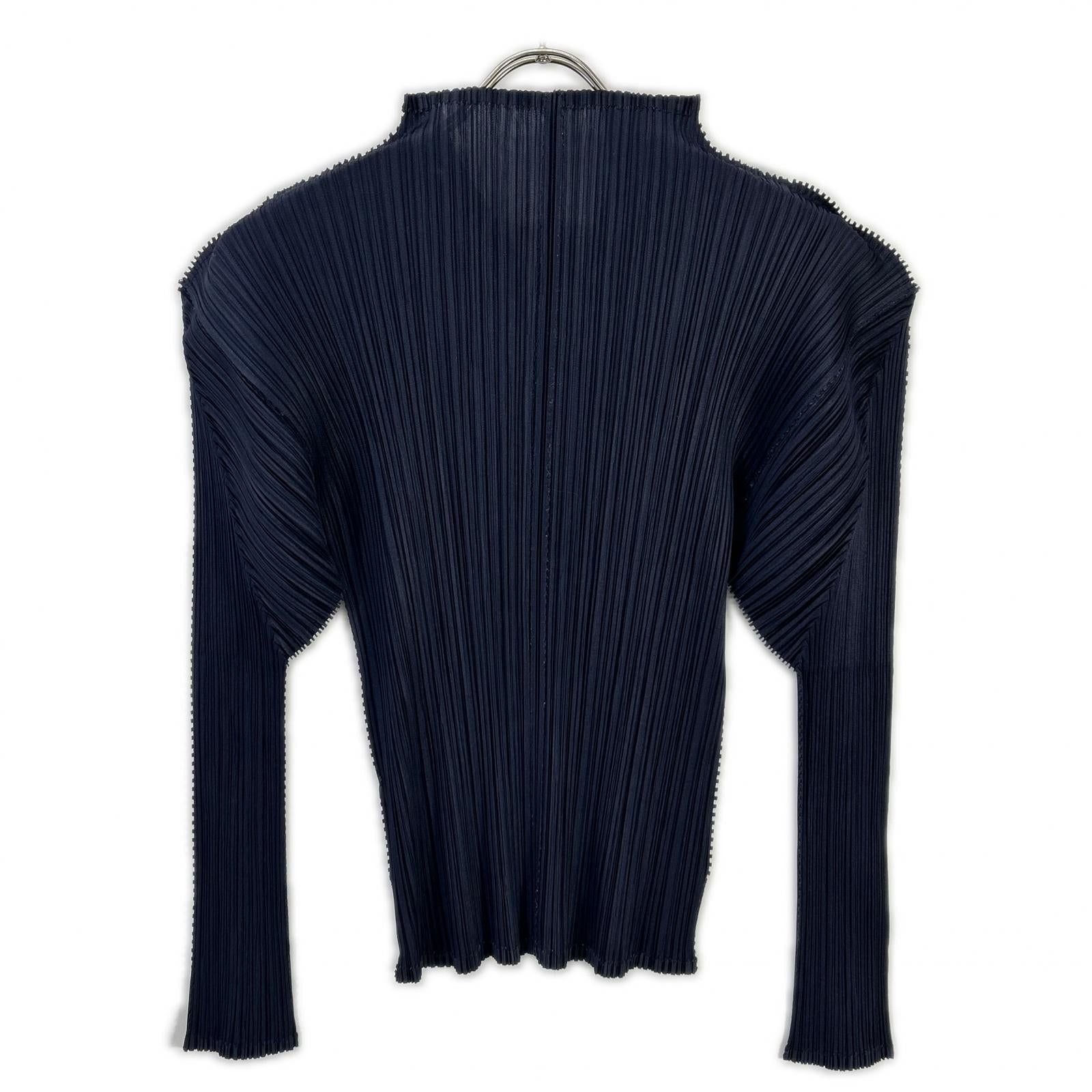 PLEATS PLEASE プリーツプリーズ PP33-JK202 ダークネイビー Vネックモックネック変形長袖カットソー トップス