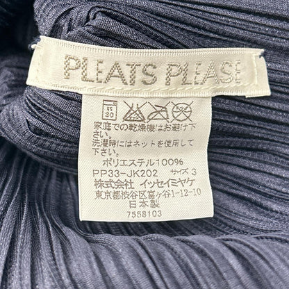 PLEATS PLEASE プリーツプリーズ PP33-JK202 ダークネイビー Vネックモックネック変形長袖カットソー トップス