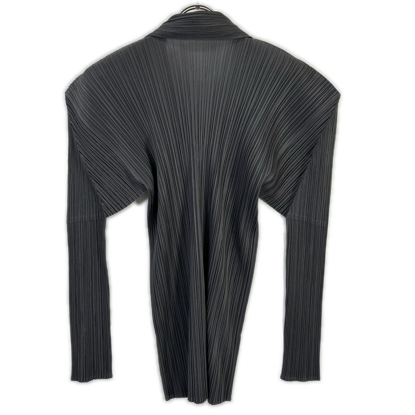 PLEATS PLEASE プリーツプリーズ PP04-JK606 グレー 襟付き変形長袖カットソー トップス