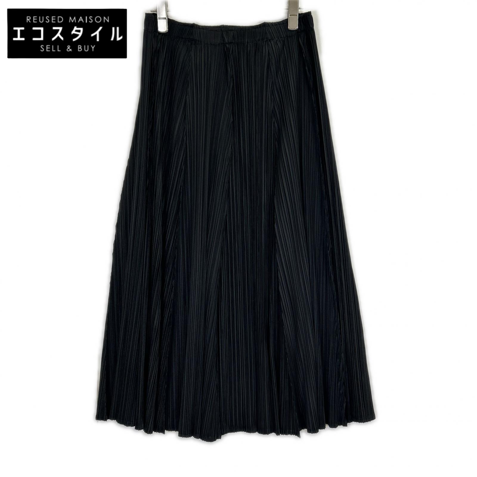 PLEATS PLEASE プリーツプリーズ PP23-JG163 ブラック フレアロングスカート スカート