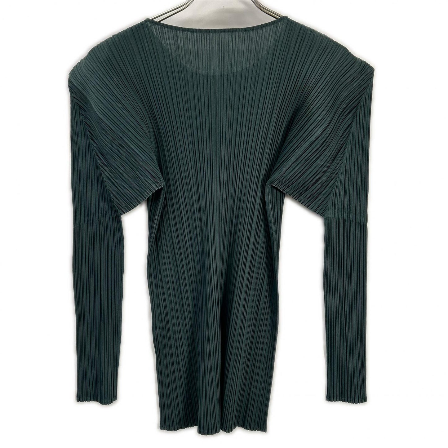PLEATS PLEASE プリーツプリーズ PP72-JK602 グリーン クルーネック長袖カットソー トップス