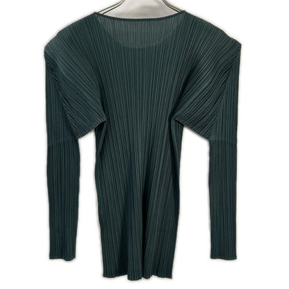 PLEATS PLEASE プリーツプリーズ PP72-JK602 グリーン クルーネック長袖カットソー トップス