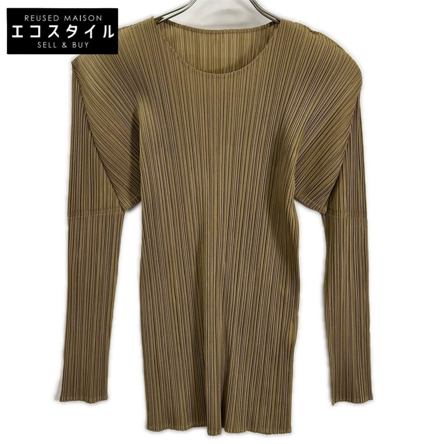 PLEATS PLEASE プリーツプリーズ PP61-JK302 ブラウン クルーネック長袖カットソー トップス