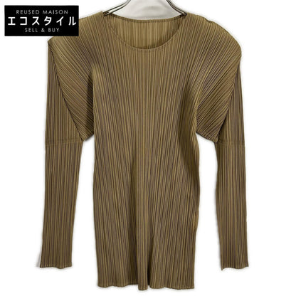 PLEATS PLEASE プリーツプリーズ PP61-JK302 ブラウン クルーネック長袖カットソー トップス
