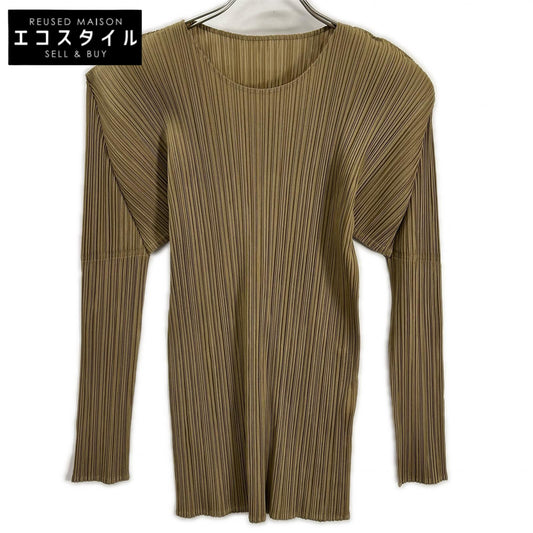 PLEATS PLEASE プリーツプリーズ PP61-JK302 ブラウン クルーネック長袖カットソー トップス