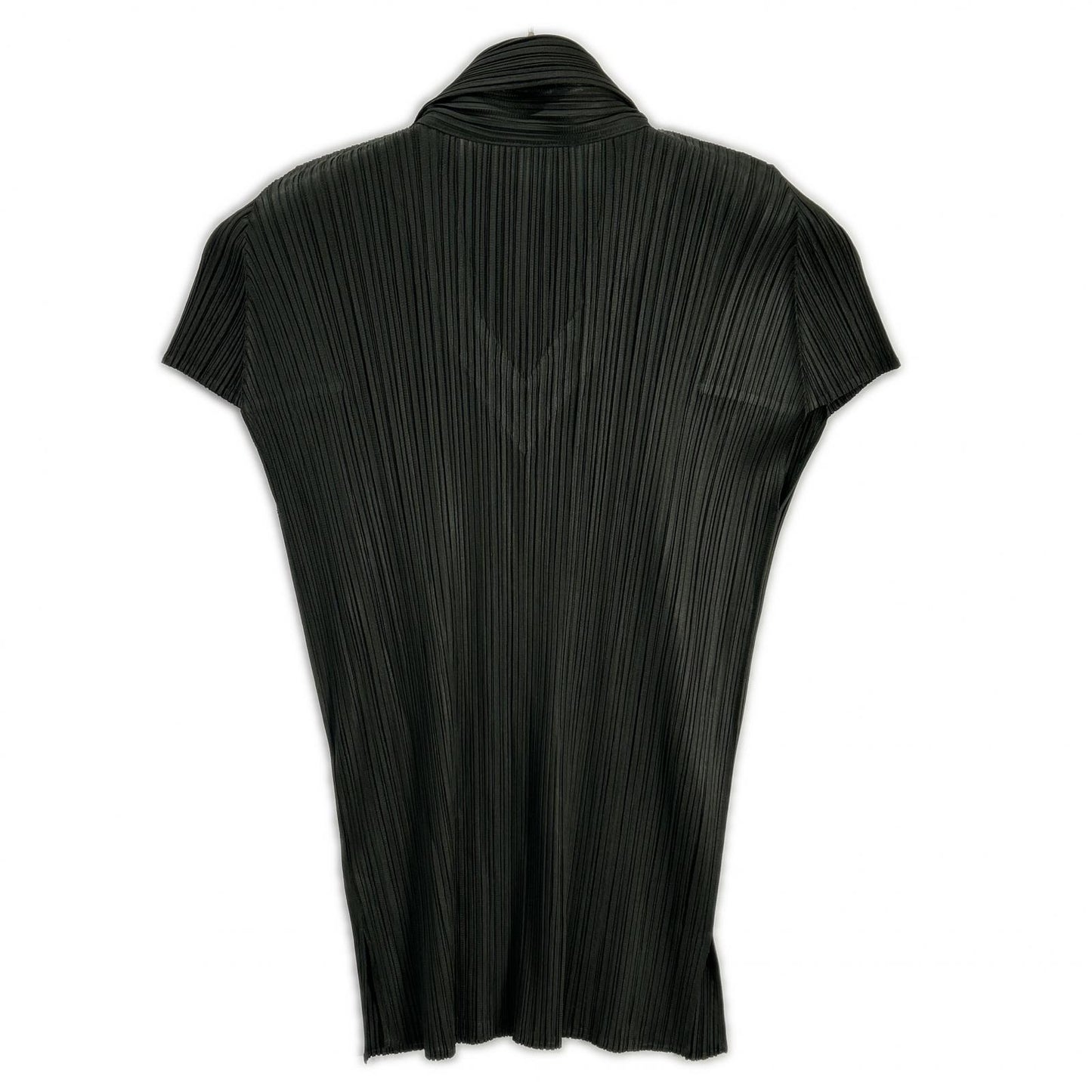 PLEATS PLEASE プリーツプリーズ PP33-JK149 チャコール 襟付きVネック半袖カットソー トップス