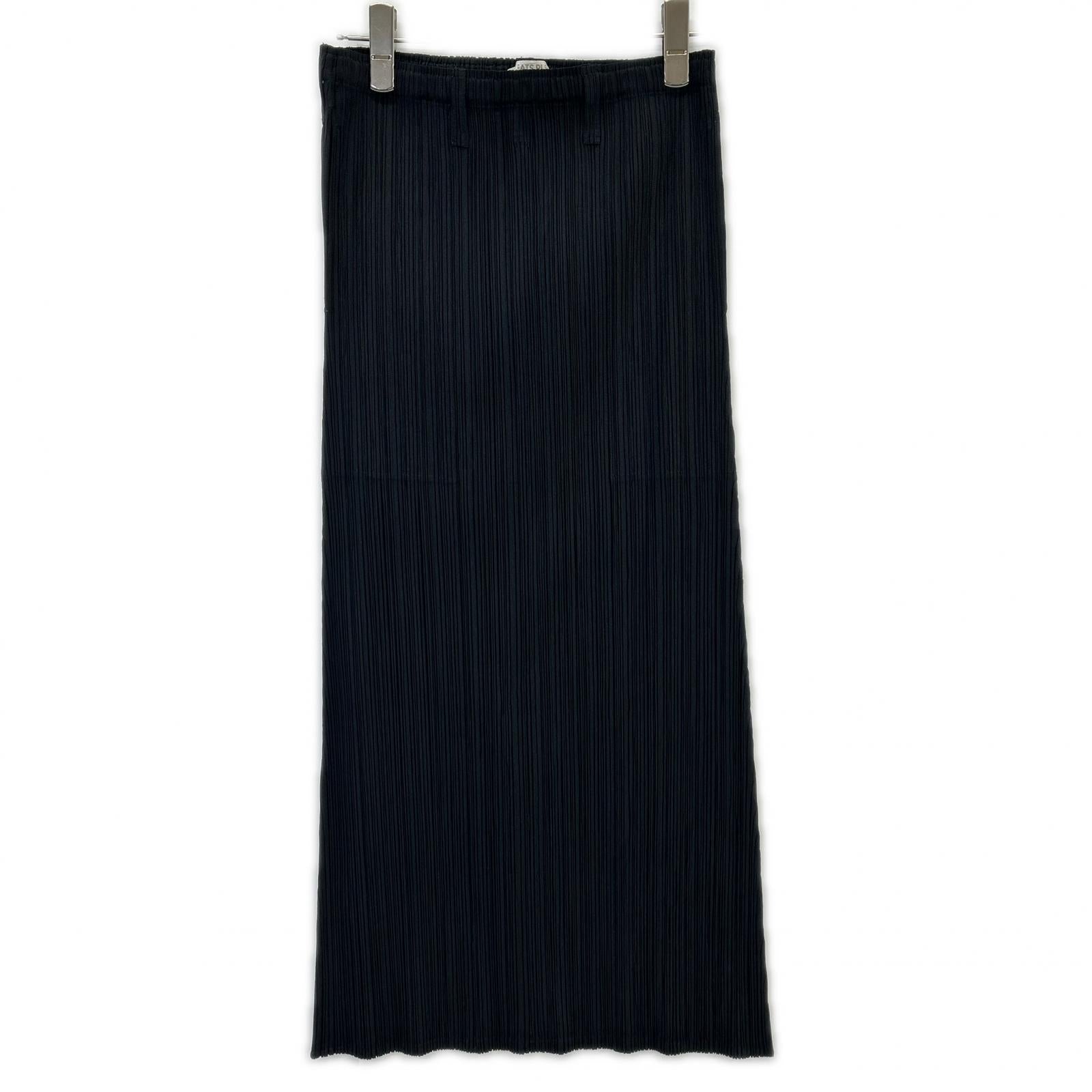 PLEATS PLEASE プリーツプリーズ PP41-JG424 ブラック バックスリットロングスカート スカート