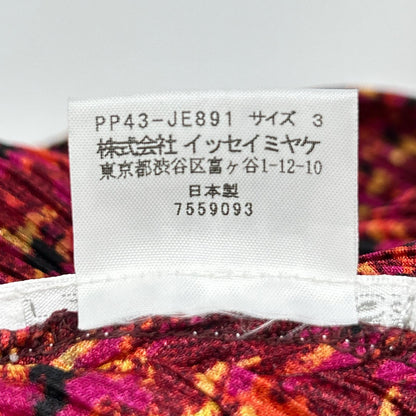 PLEATS PLEASE プリーツプリーズ PP43-JE891 レッド 総柄ジレベスト ベスト