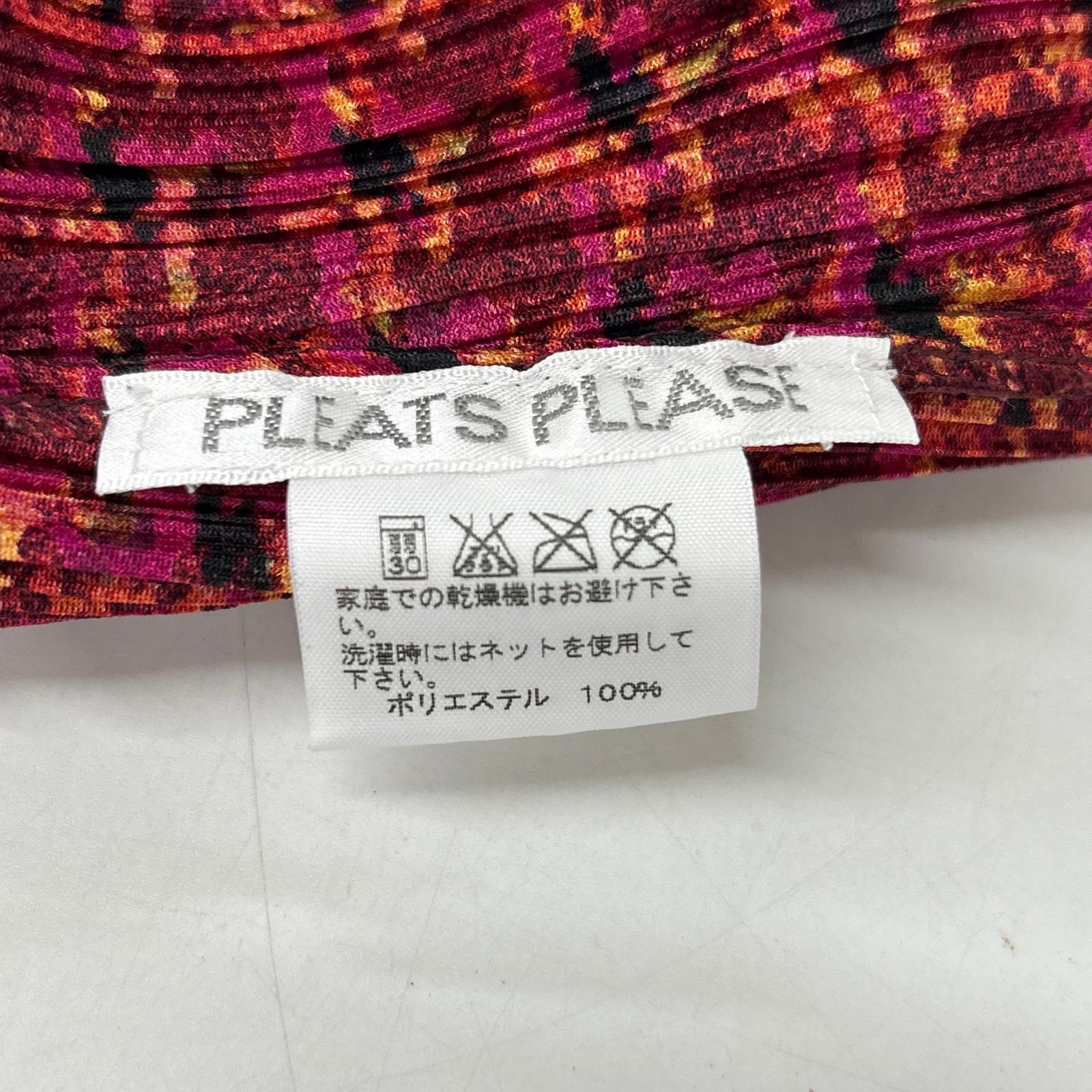 PLEATS PLEASE プリーツプリーズ 【美品】PP43-JK895 総柄 プリーツ ボトルネック 長袖カットソー トップス