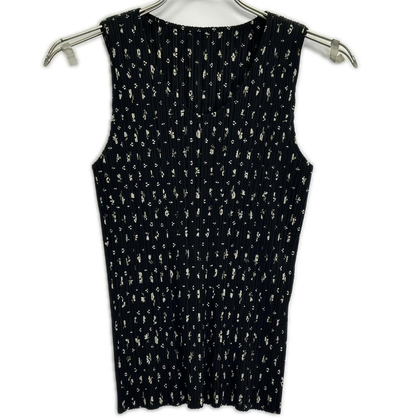 PLEATS PLEASE PP71-JK500 floral pleated sleeveless top