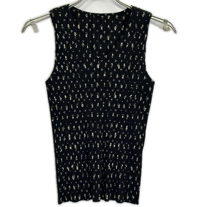 PLEATS PLEASE PP71-JK500 floral pleated sleeveless top