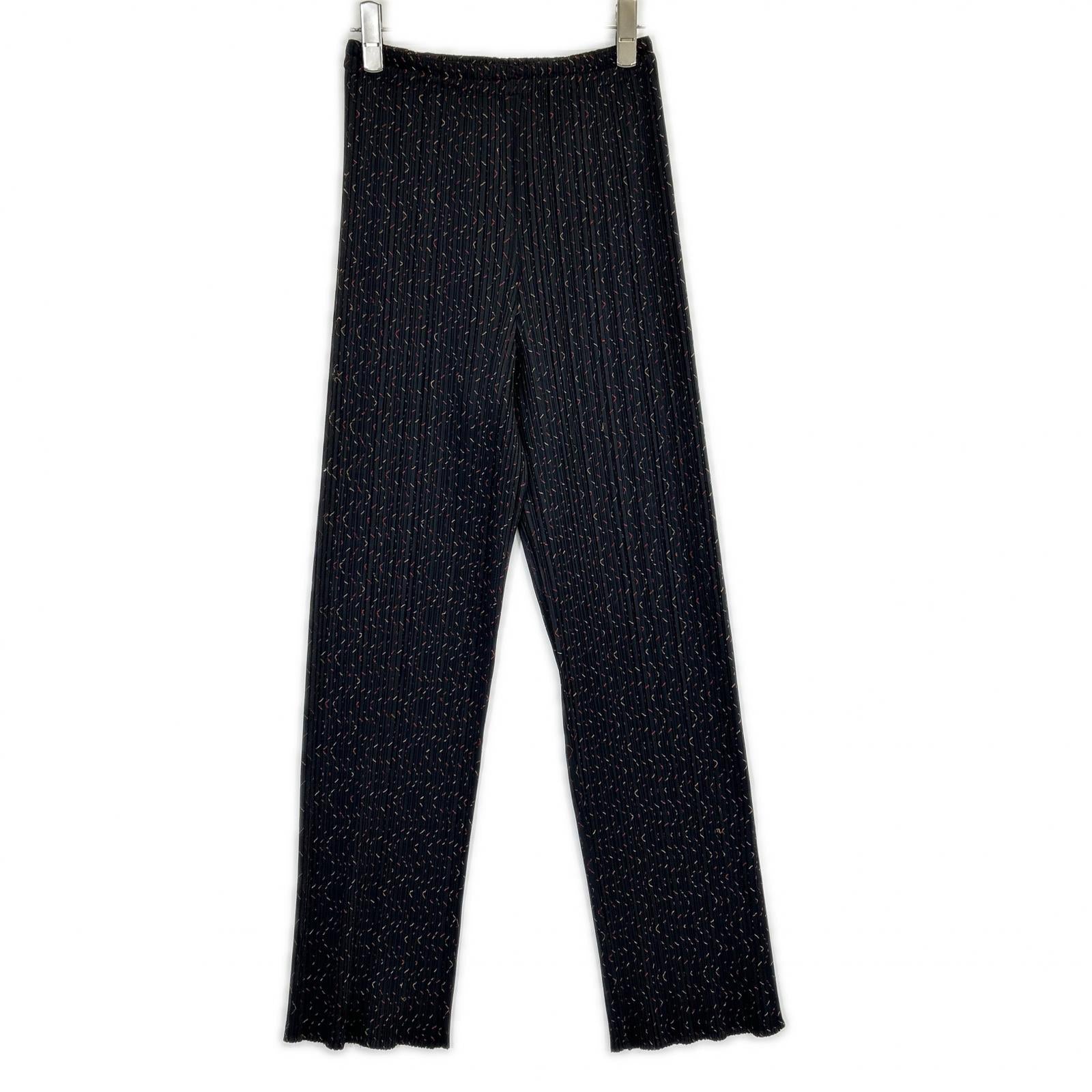 PLEATS PLEASE プリーツプリーズ PP94-JF582 ブラック ジグザグステッチパンツ ボトムス