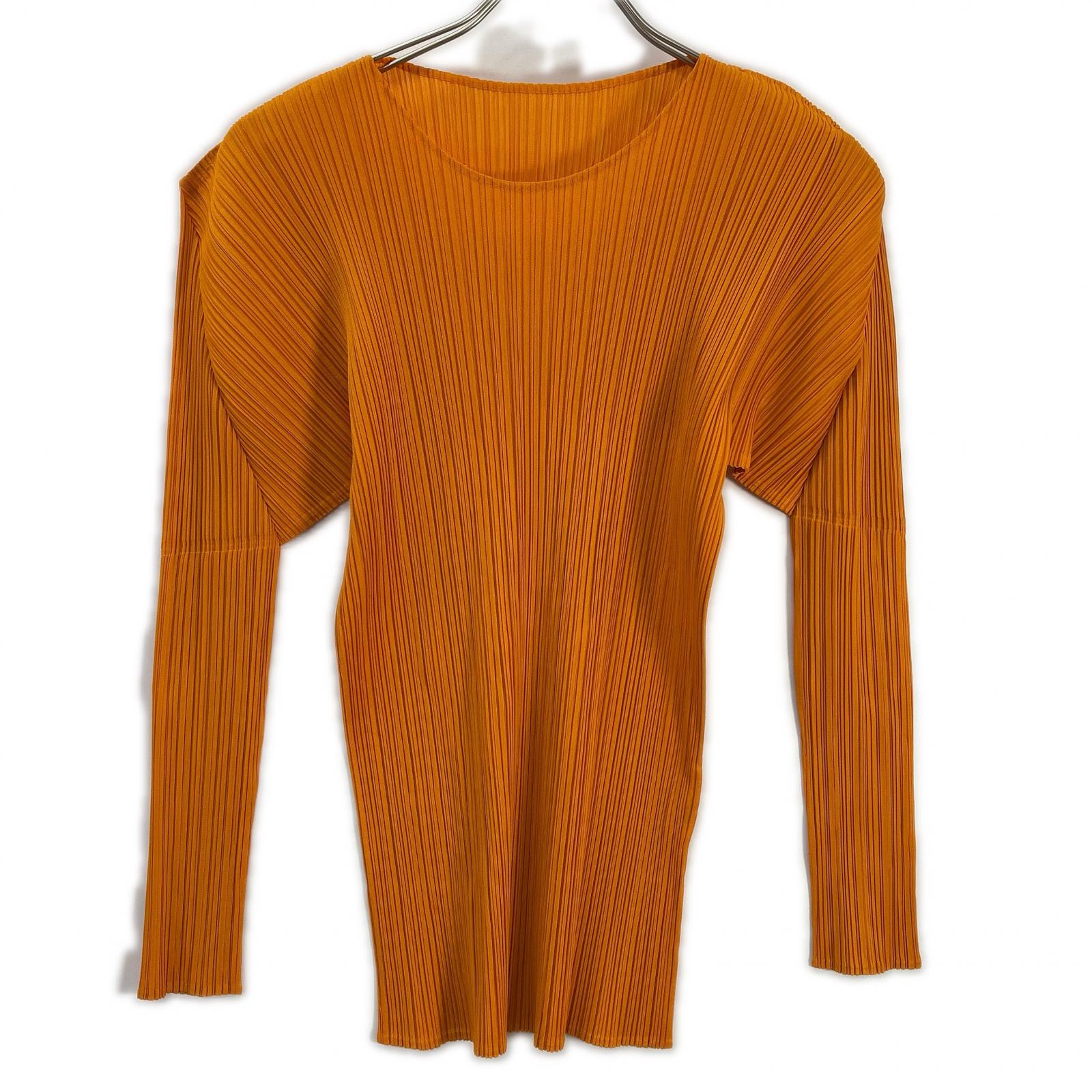 PLEATS PLEASE PP61-JK202 Orange Long-Sleeve Top Top