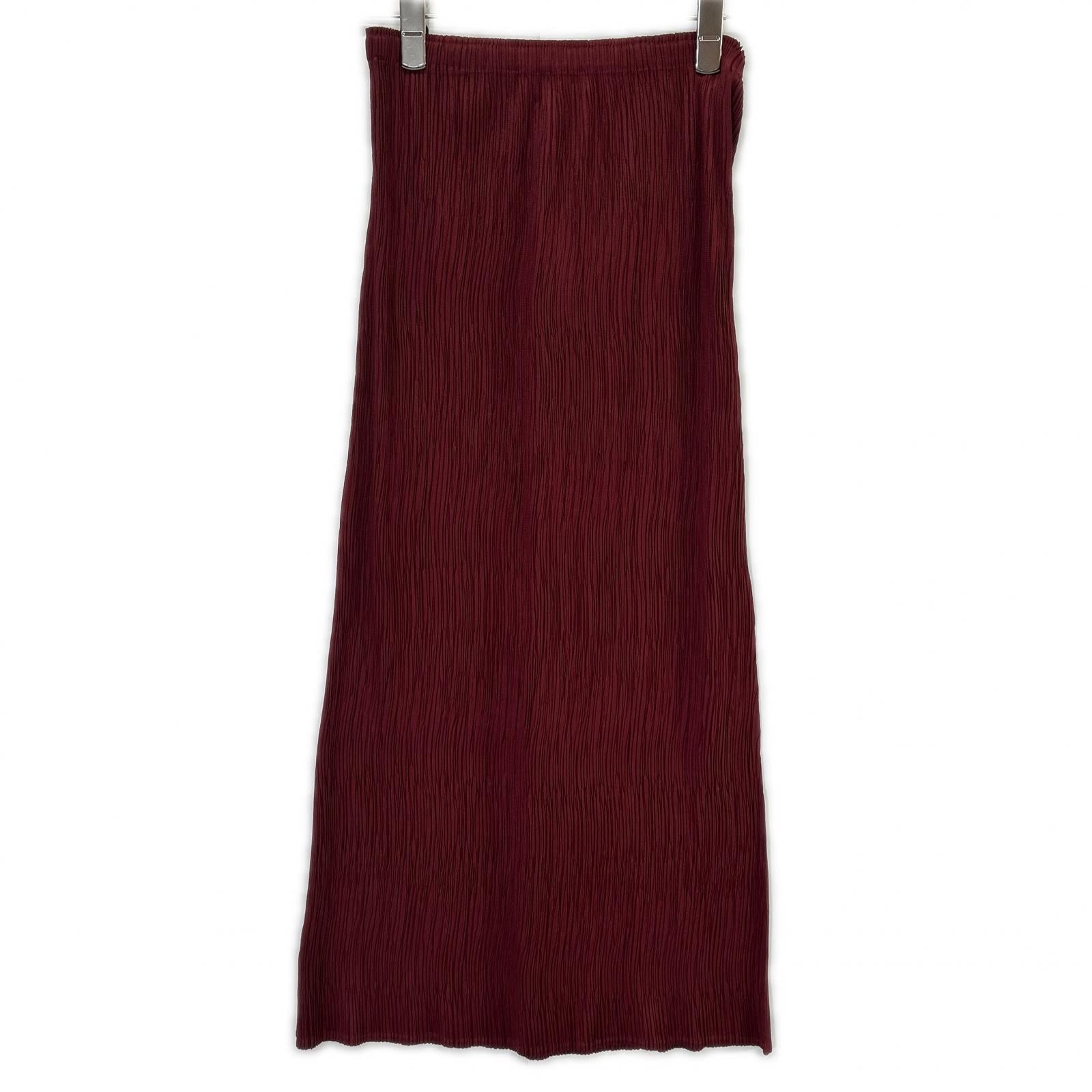 PLEATS PLEASE プリーツプリーズ PP63-JG675 レッド ロングスカート