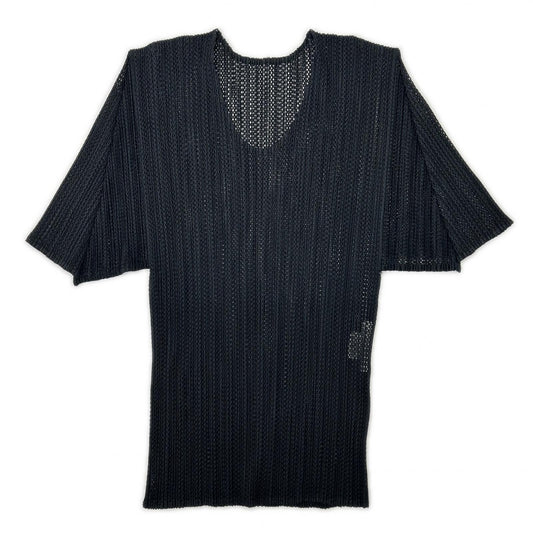 PLEATS PLEASE プリーツプリーズ PP06-JK604 ブラック メッシュ半袖カットソー トップス
