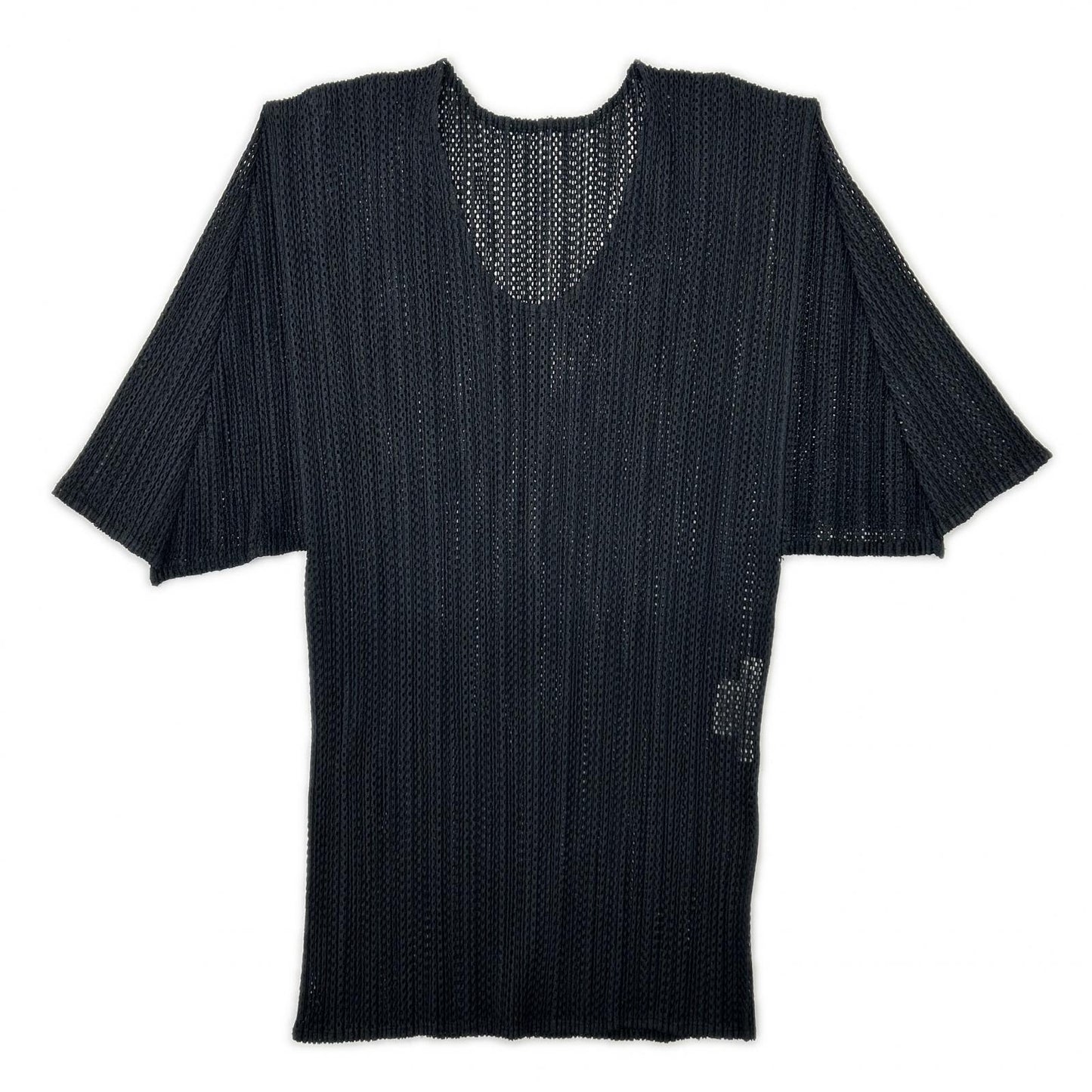 【SALE】 PLEATS PLEASE プリーツプリーズ PP06-JK604 ブラック メッシュ半袖カットソー トップス