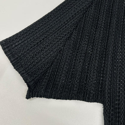 【SALE】 PLEATS PLEASE プリーツプリーズ PP06-JK604 ブラック メッシュ半袖カットソー トップス