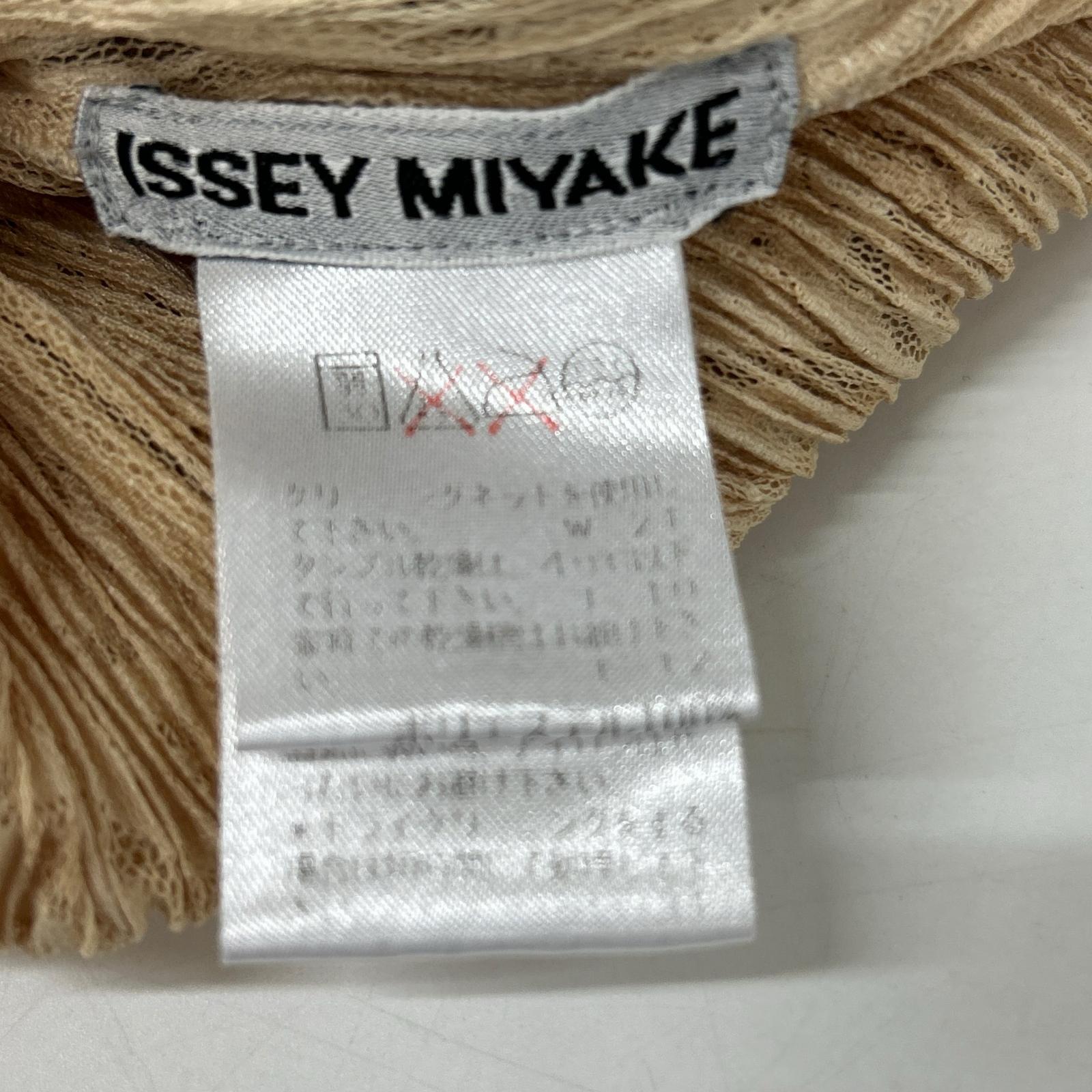 ISSEY MIYAKE イッセイミヤケ 【美品】IM82-FH922 エスニックプリント プリーツ シースルー モックネック ワンピース