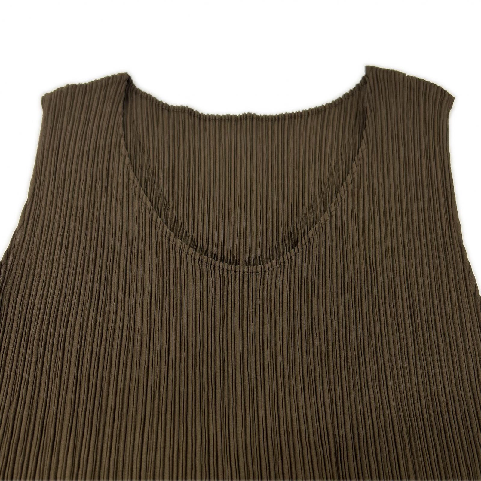 ISSEY MIYAKE イッセイミヤケ 【美品】IM04-FH617 プリーツ 裾カッティングデザイン ノースリーブ ロング ワンピース