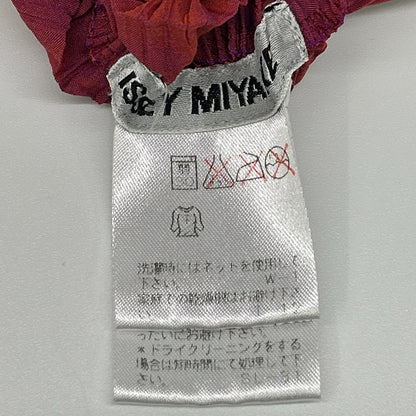 ISSEY MIYAKE イッセイミヤケ IM82-FJ915 ピンク アシンメトリープリーツ半袖トップス トップス