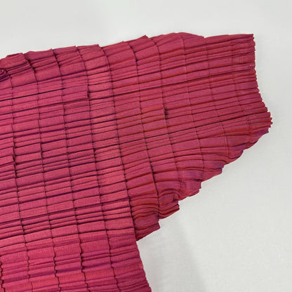 ISSEY MIYAKE イッセイミヤケ IM82-FJ915 ピンク アシンメトリープリーツ半袖トップス トップス