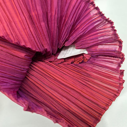 ISSEY MIYAKE イッセイミヤケ IM82-FJ915 ピンク アシンメトリープリーツ半袖トップス トップス