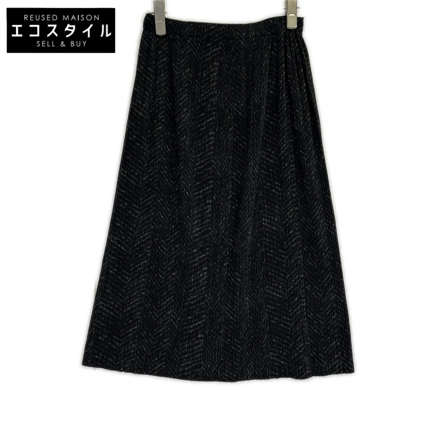 ISSEY MIYAKE イッセイミヤケ IM03FG714 ブラック ヘリンボーンミディアムスカート スカート
