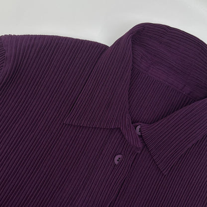 ISSEY MIYAKE イッセイミヤケ IM94-FJ908 パープル プリーツ長袖シャツブラウス トップス