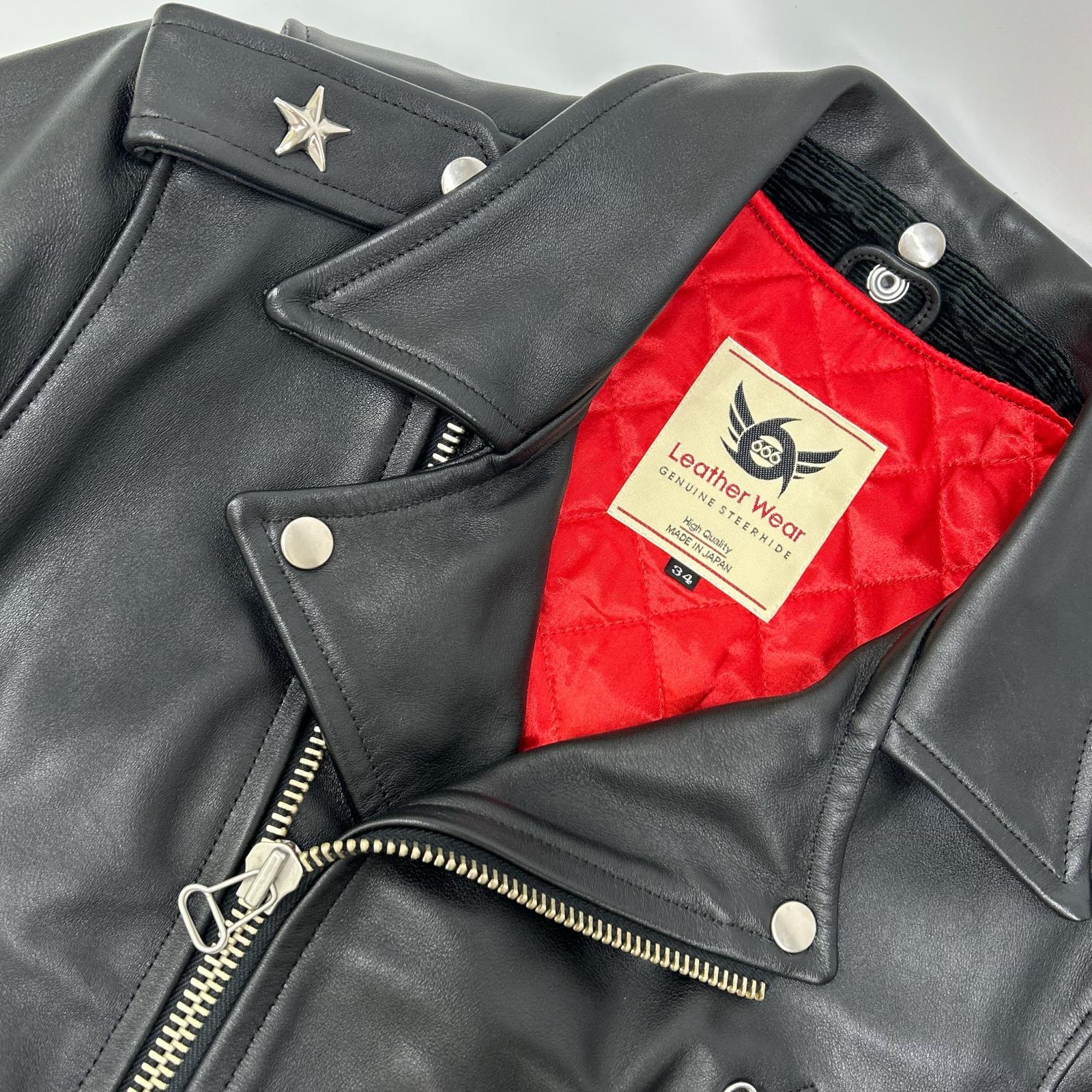 666 666トリプルシックス LJM-7 ブラック ステアハイド ワンスター ダブルライダースジャケット ジャケット